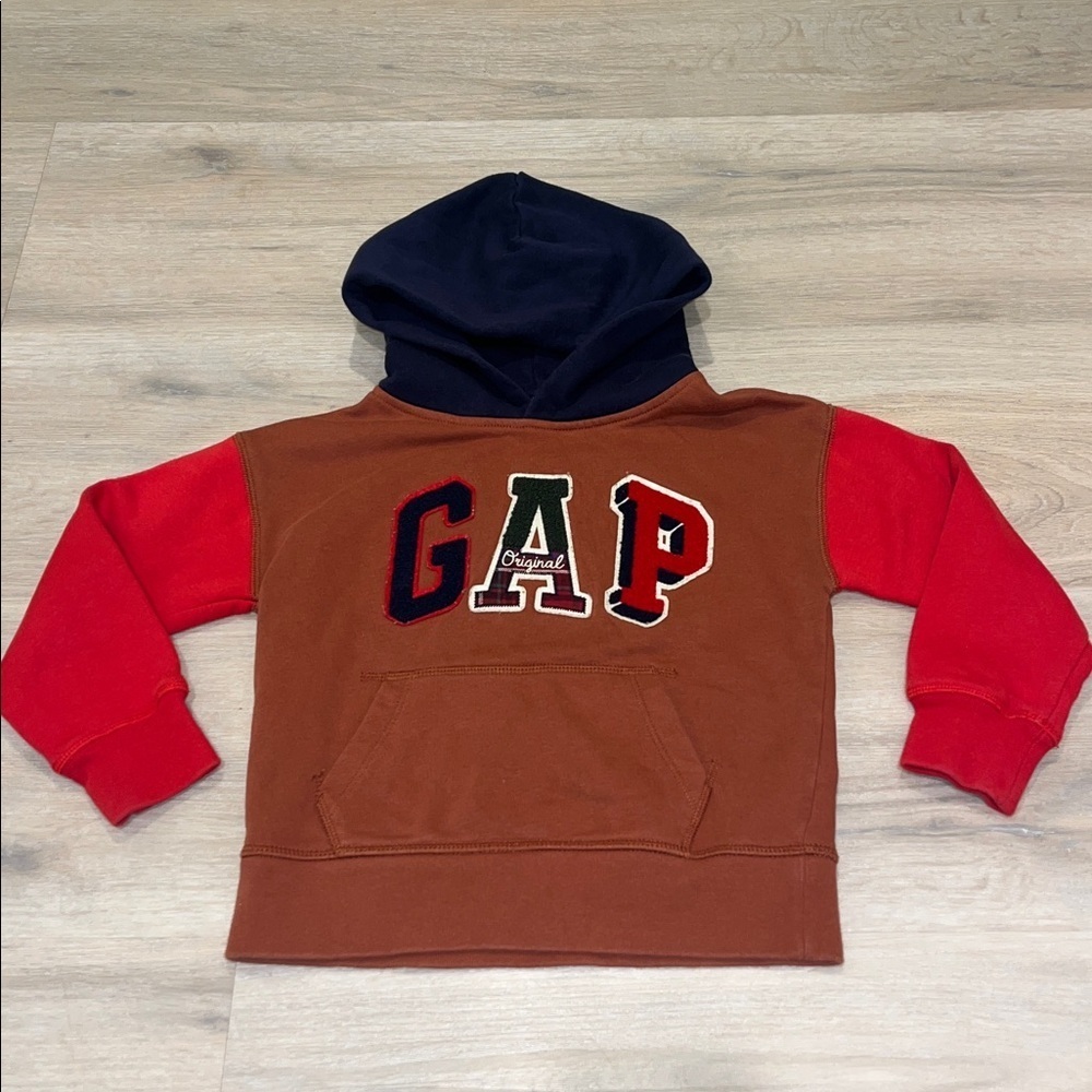Colorblock Gap Kids Original Hoodie sold out patch logo XS boys girls pullover - Picture 3 of 9